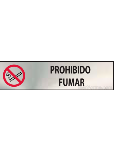 Cartel Prohibido fumar - Acero Inoxidable - NMZ (Normaluz)
